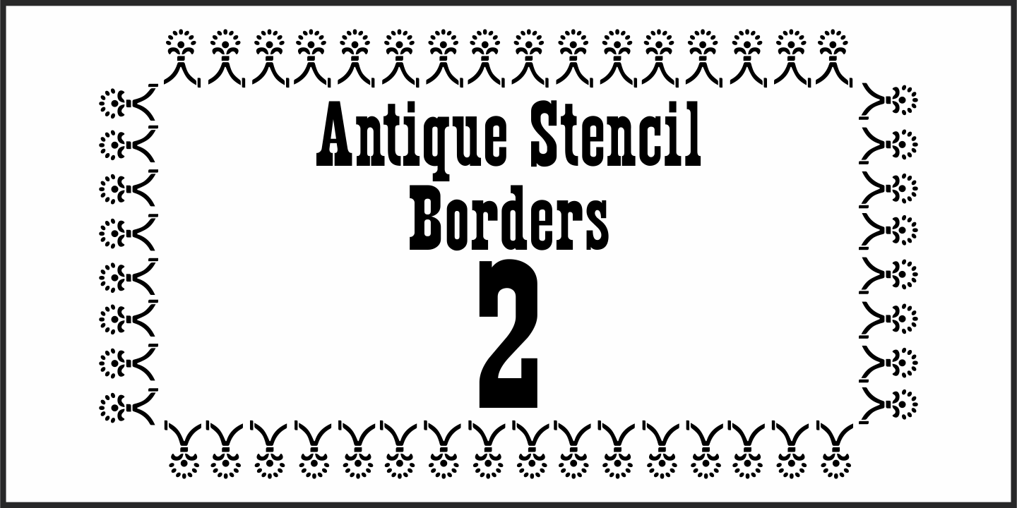 Ejemplo de fuente Antique Stencil Borders Two JNL Regular